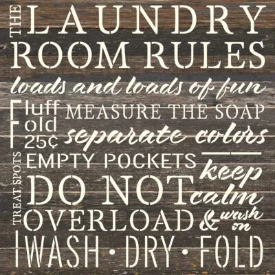 The Laundry Room Rules 14x14 Reclaimed Wood Wall Décor